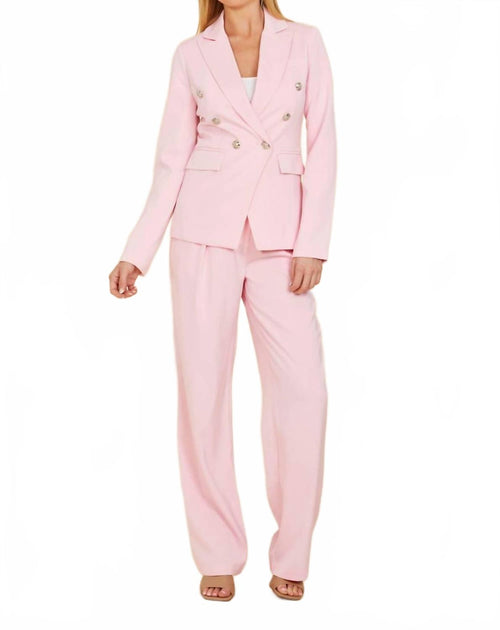 DELUC Double Breasted Blazer Pink Medium 2