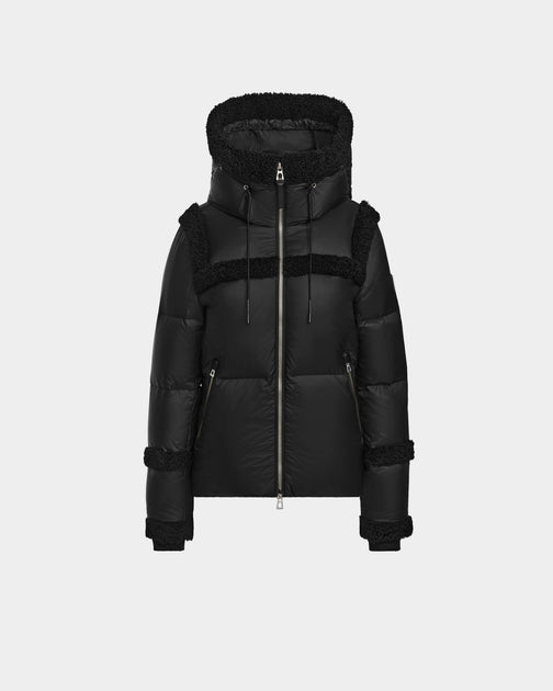 Rudsak JULIANA WOMEN'S DOWN PUFFER WITH FAUX SHEARLING TRIM