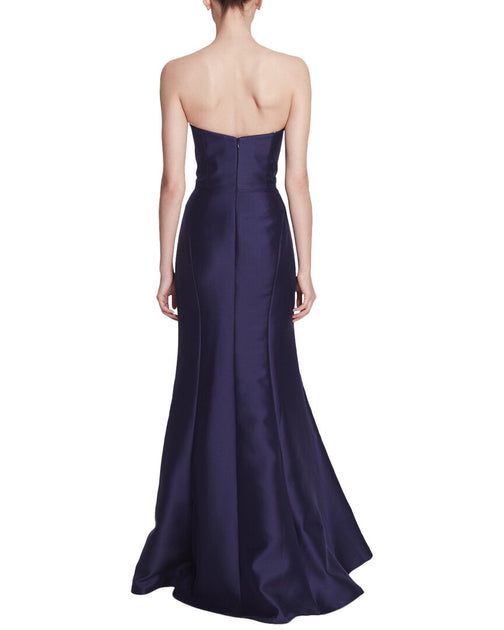 Marchesa Notte Seidenmischgewebe Abendkleid Marineblau US 14 3