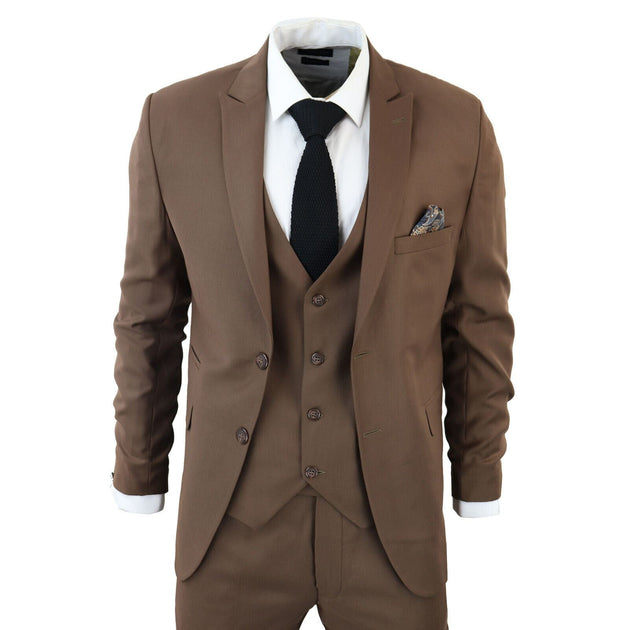 Oliver Tweed IM1 3 Piece Suit Brown US 50 Regular 2