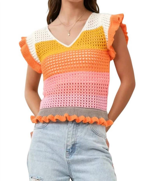 Blue B Keesha Knitted Top Orange Large 2