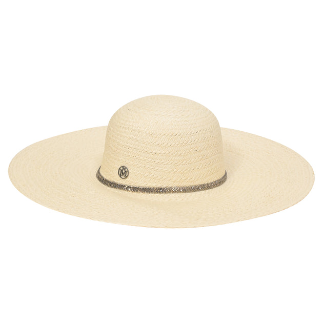 Maison Michel Crystal Embellished Hat Beige S 3