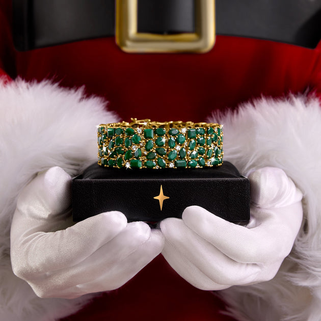 Ross-Simons Emerald and White Topaz Bracelet Green 5