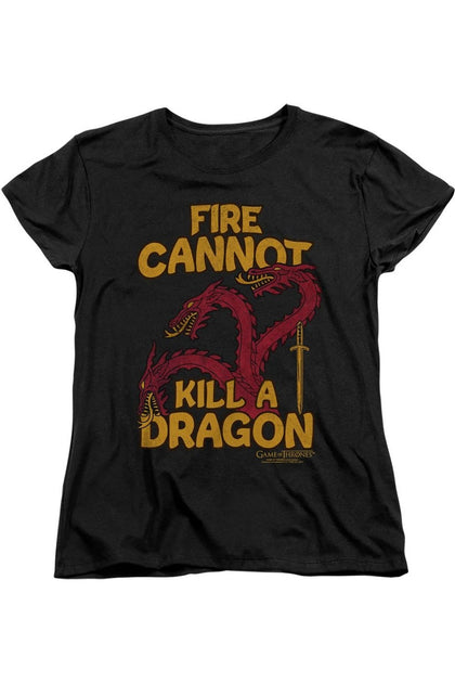 Gildan Game of Thrones Dragons With Fire T-Shirt Noir Large 2