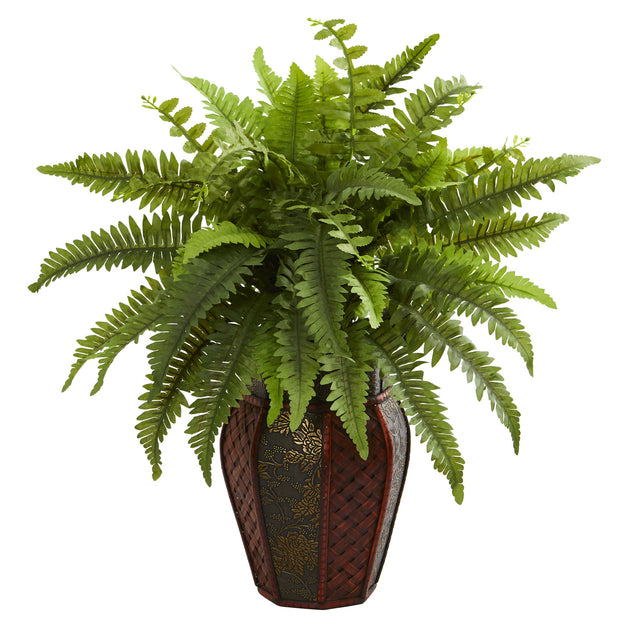 Hivvago Boston Fern Artificial Plant Green 2