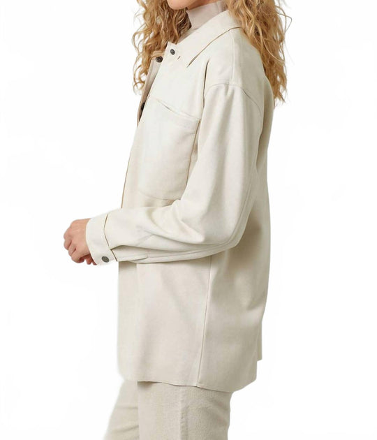 mystree Suede Shacket Beige Small 4