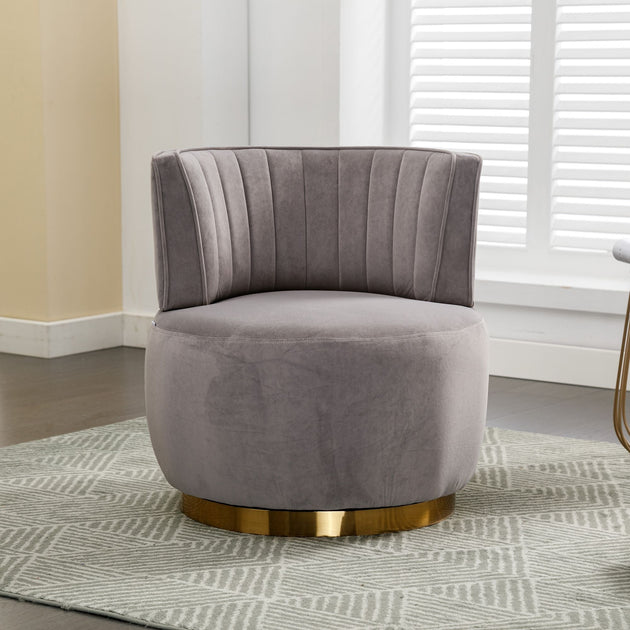 Coolmore 360 Degree Swivel Barrel Chair Gray 4