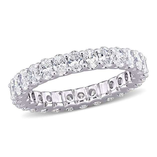 Created Forever 2 1/4ct TW Oval-Cut Lab-Grown Diamond Eternity Ring Silver US 7 2