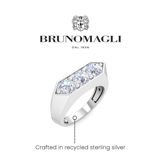 Bruno Magli Three Stone Ring Silver US 11 5
