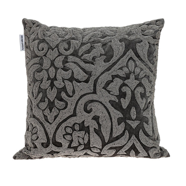 Hivvago Damask Throw Pillow Gray/Silver 18in 3