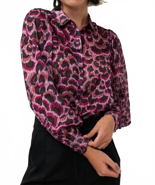 ESQUALO Basic Feather Flow Blouse Black/Pink US 10 3