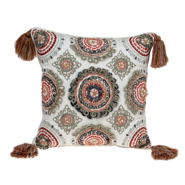 Hivvago 18 inch Throw Pillow Red White 3