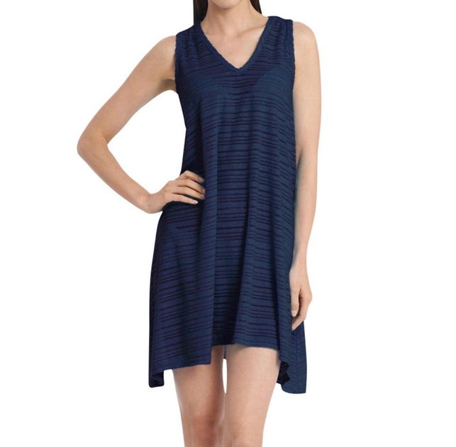 Taylor V-Neck Handkerchief Dress Blue Large 2