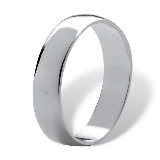 Palm Polished Wedding Band White US 7 3