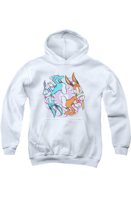Gildan Looney Tunes Wacky Wabbit Youth Hooded Sweatshirt White Large 2