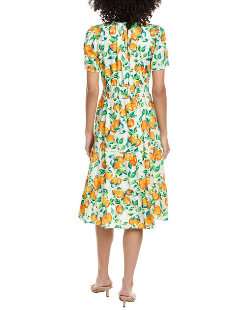Nanette Lepore Short Sleeve Maxi Dress Orange Multicolor Medium 3