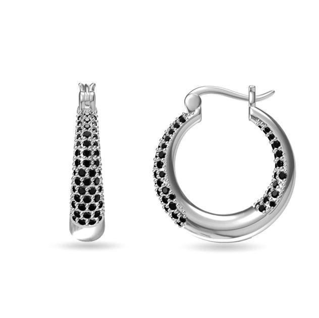 Donatello Gian Hoop Earrings Black 2