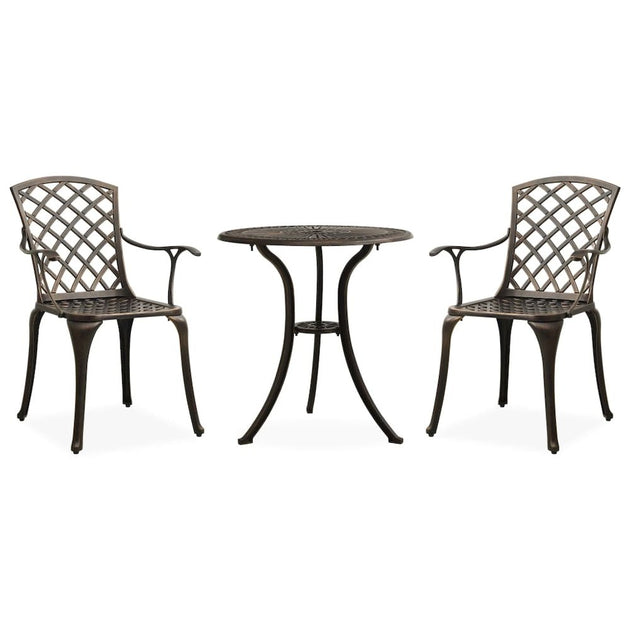 VidaXL 5591 Bistro Set Cast Aluminum Bronze 2