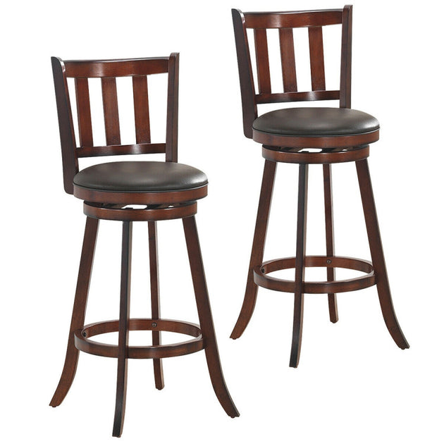 Hivvago Counter Height Bar Stool Set Brown 2