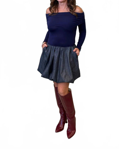 VaVa Anais Off Shoulder Bubble Dress Grey X-Small 2