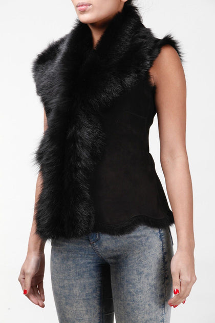 Infinity Toscana Sheepskin Gilet Grey XS 4