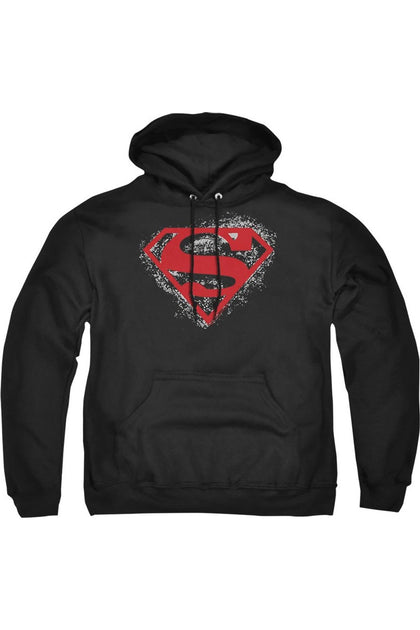 Gildan Superman Hardcore Noir Shield Adult Pullover Hoodie Black XL 2