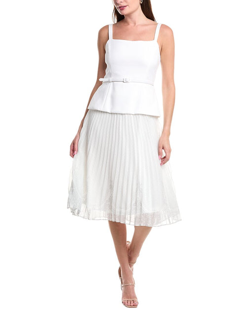 Julia Jordan Belted Midi Dress White US 10 2