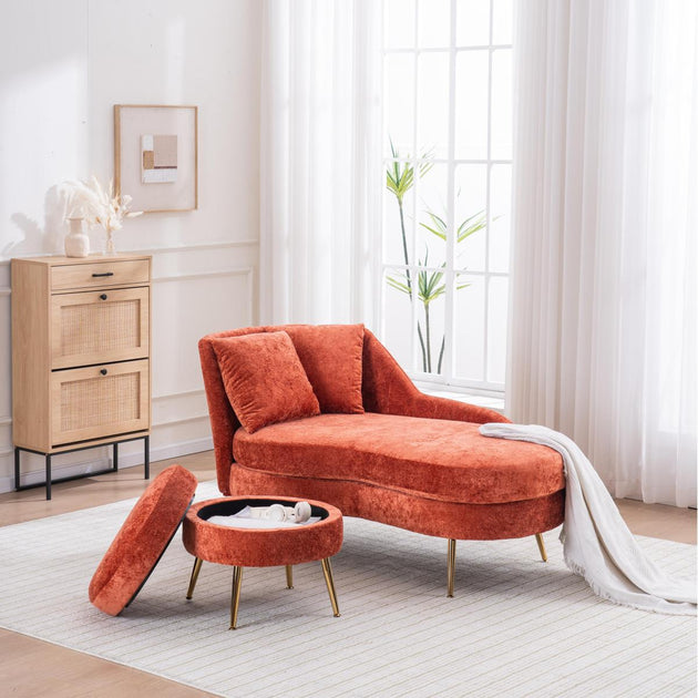 Streamdale 58" Indoor Chenille Chair with Left Armrest Gray 5