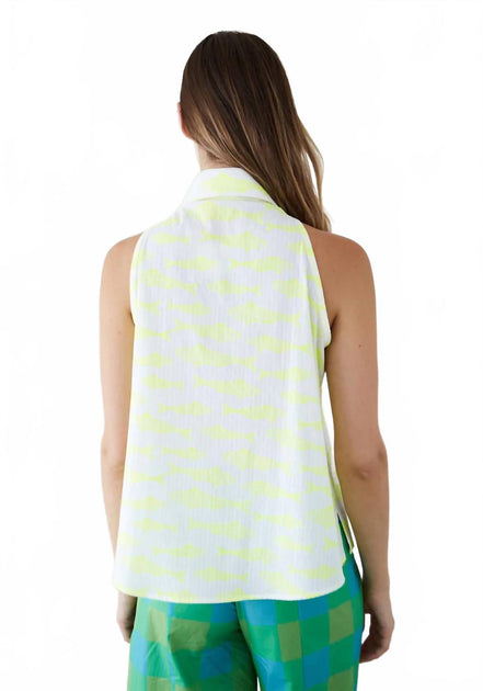 Dr Bloom Sleeveless Fish Shirt Yellow S/M 3