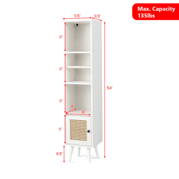 Hivvago Slimline Storage Unit Rattan Natural 5