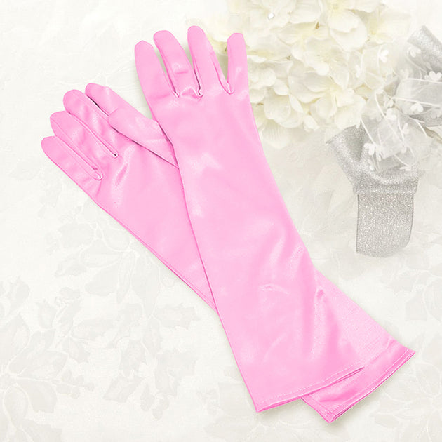FASHNZFAB Satin Gloves Yellow 40cm 4