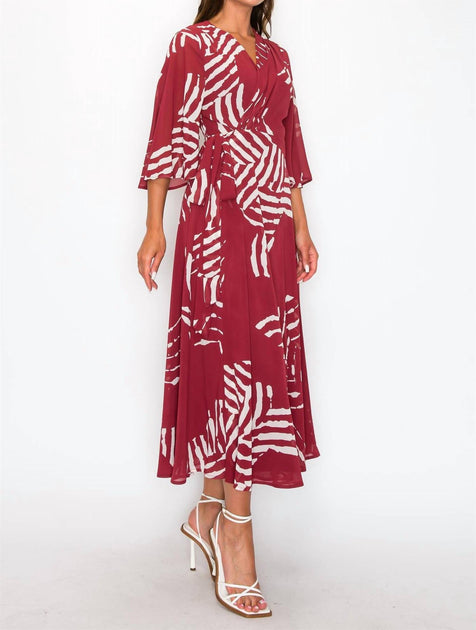Onetheland Maxi Dress Burgundy Small 4