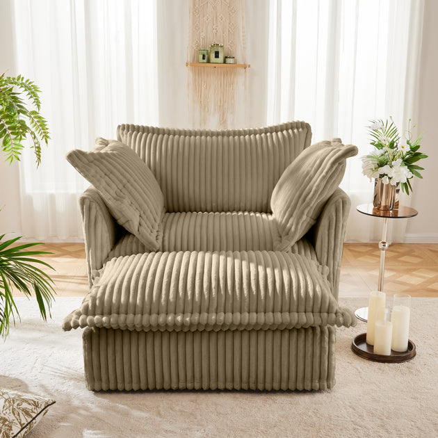 Streamdale Camel Corduroy Armchair Set 3