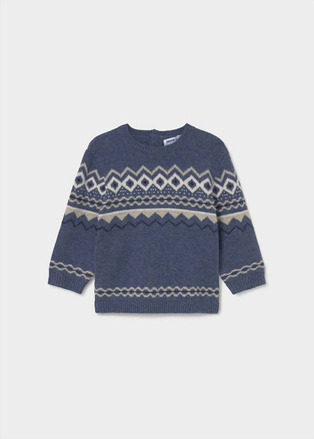 Mayoral Boys Jacquard Knit Sweater Blue US 2 2