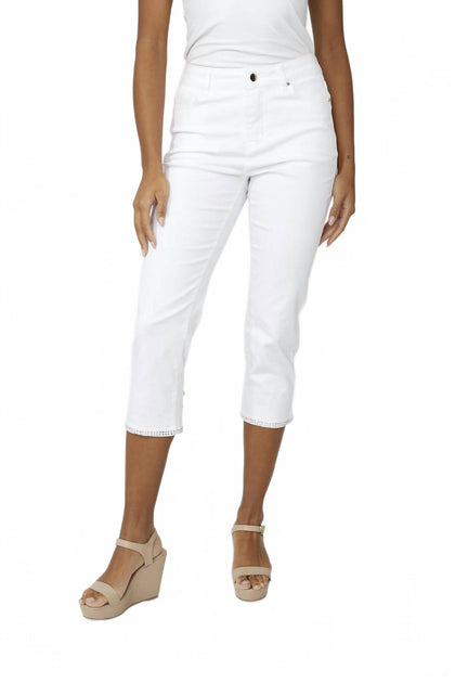 Frank Lyman Slim Cropped Pant White Medium 2