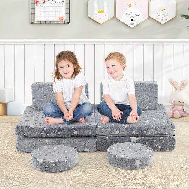 Hivvago Modulares Kinder-Spielcouch-Set Glow 5