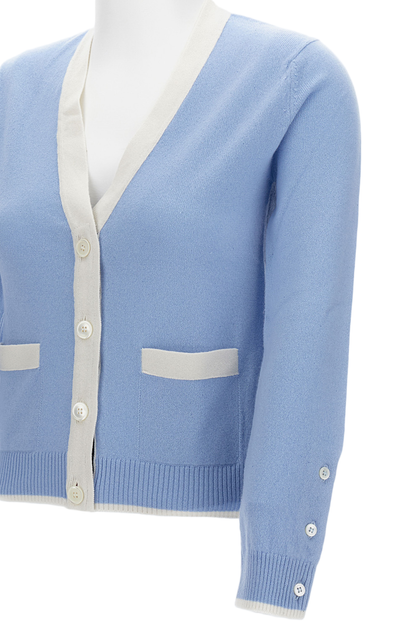 Thom Browne Knitted Cardigan V-Neck Blue EU 44 4