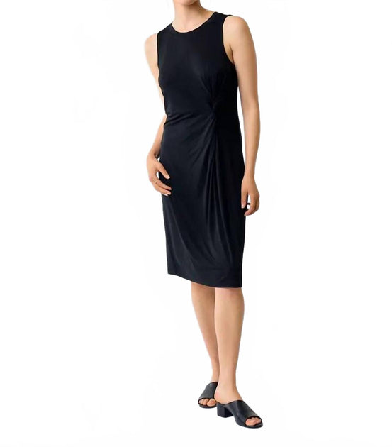 Doe and Rae Front Twist Sleeveless Midi Dress Black Small 2