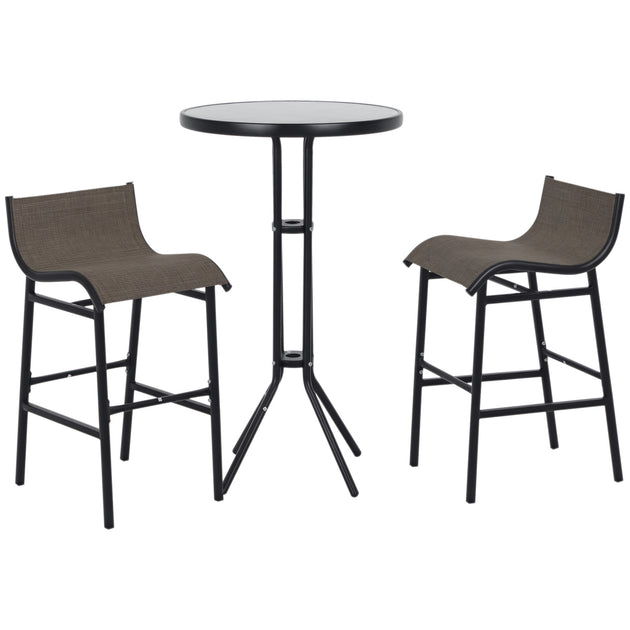 Hivvago 3-Piece Bar Height Bistro Set Charcoal Gray 3