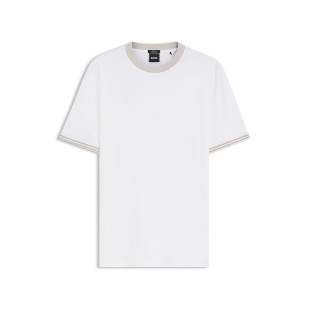 Boss Contrast-tipping Slim-fit T-shirt White XLarge 2