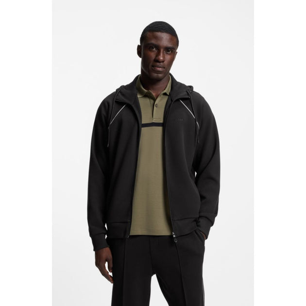 Boss Kapuzenpullover mit Reißverschluss und Piping-Details Schwarz XXL 4