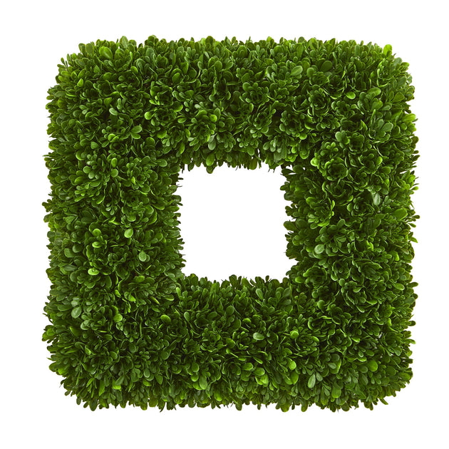 Hivvago 17 inch Tea Leaf Square Wreath Green 2