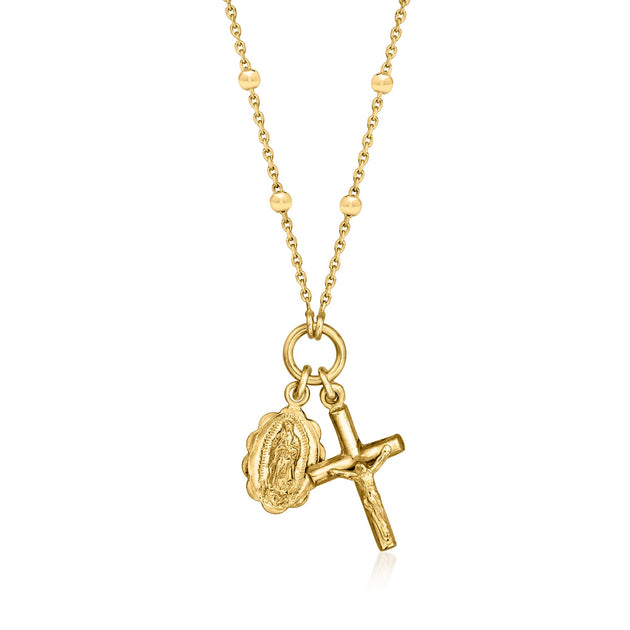 Ross-Simons Italian Religious Charm Necklace Gold 3