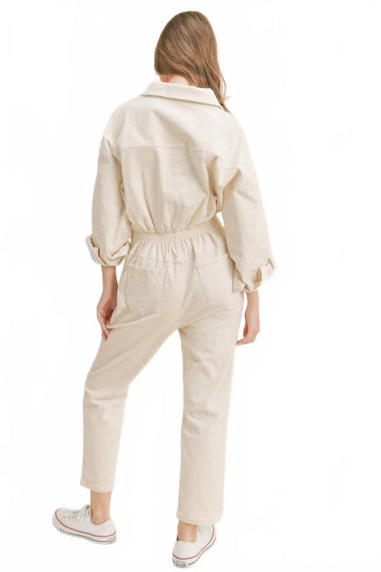 MABLE Utility Jumpsuit Beige Small 3