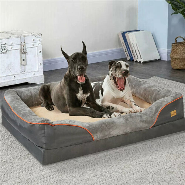 BORWART Extra Large Orthopedic Memory Foam Dog Bed Grey 2