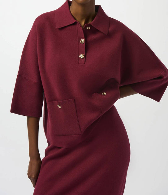Joseph Ribkoff Boxy Pullover Red Small 3