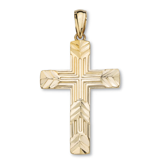 Palm Cross Pendant Yellow Gold 16mm 2