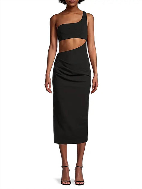 Misha Elisebeth Midi Dress Black US 2 2
