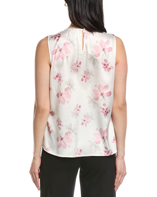 Anne Klein Bluse mit Plissee-Ausschnitt Weiß Large 3