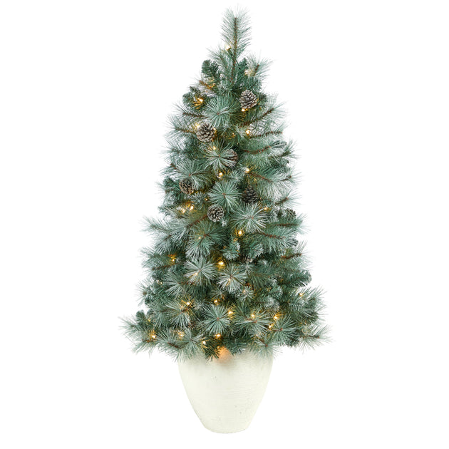 Hivvago British Columbia Pine Artificial Christmas Tree Frosted 127 cm 2